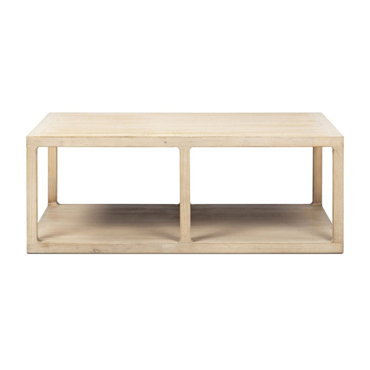 Natural reclaimed wood coffee table Ellis with lower shelf light wood by HouseOfZazla on Tampa Home & Garden Store