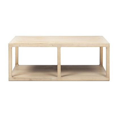 Natural reclaimed wood coffee table Ellis with lower shelf light wood by HouseOfZazla on Tampa Home & Garden Store