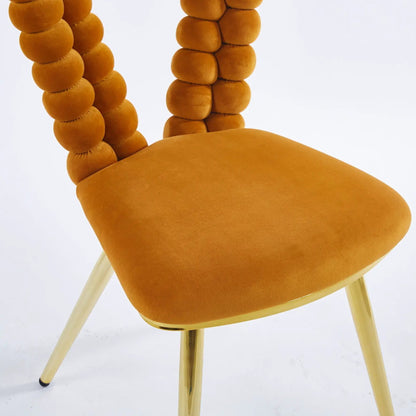 Modern Chair With Iron Tube Legs and Cushions
