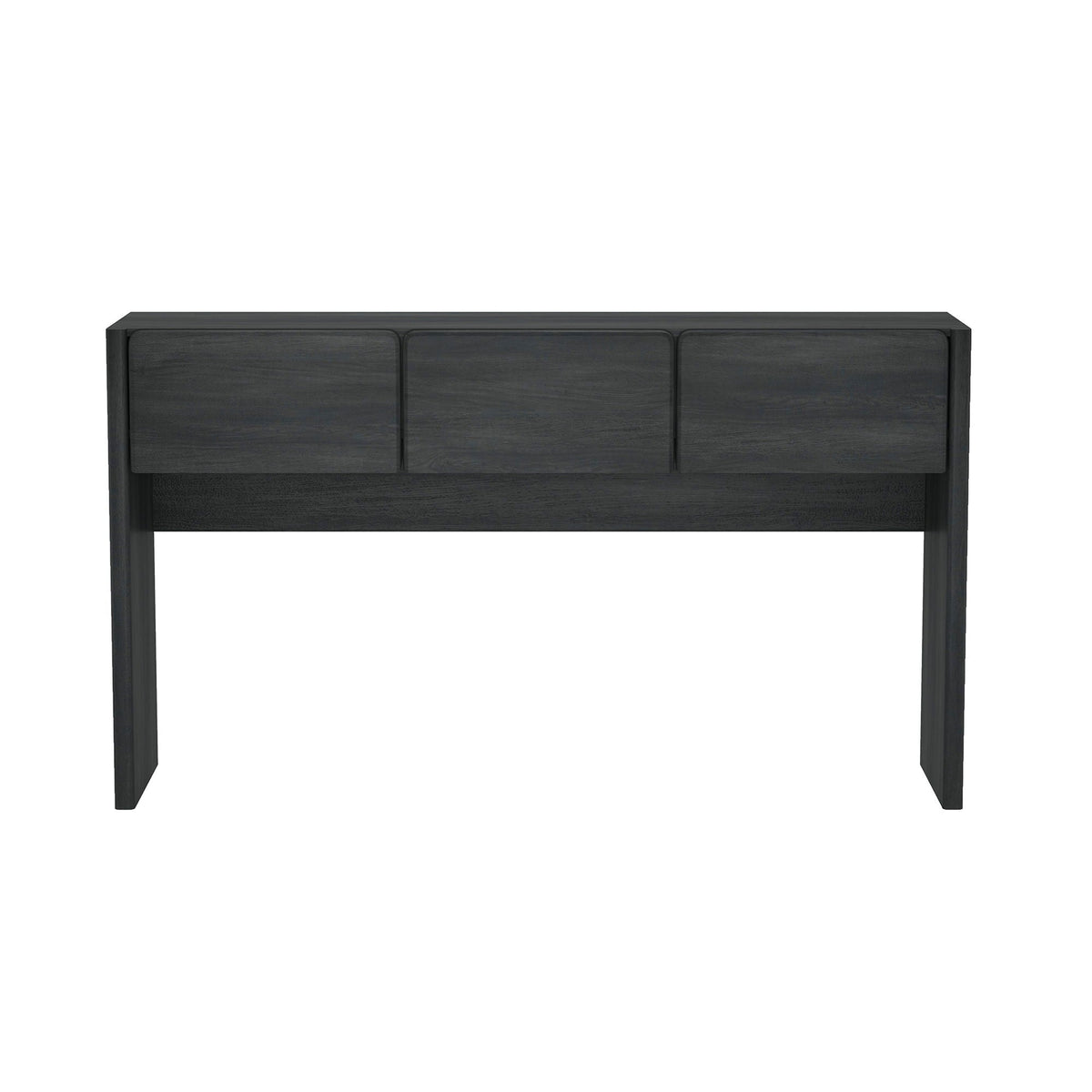Linda Console Table with Three-Drawer Storage in dark gray wood finish by HouseOfZazla on Tampa Home & Garden Store