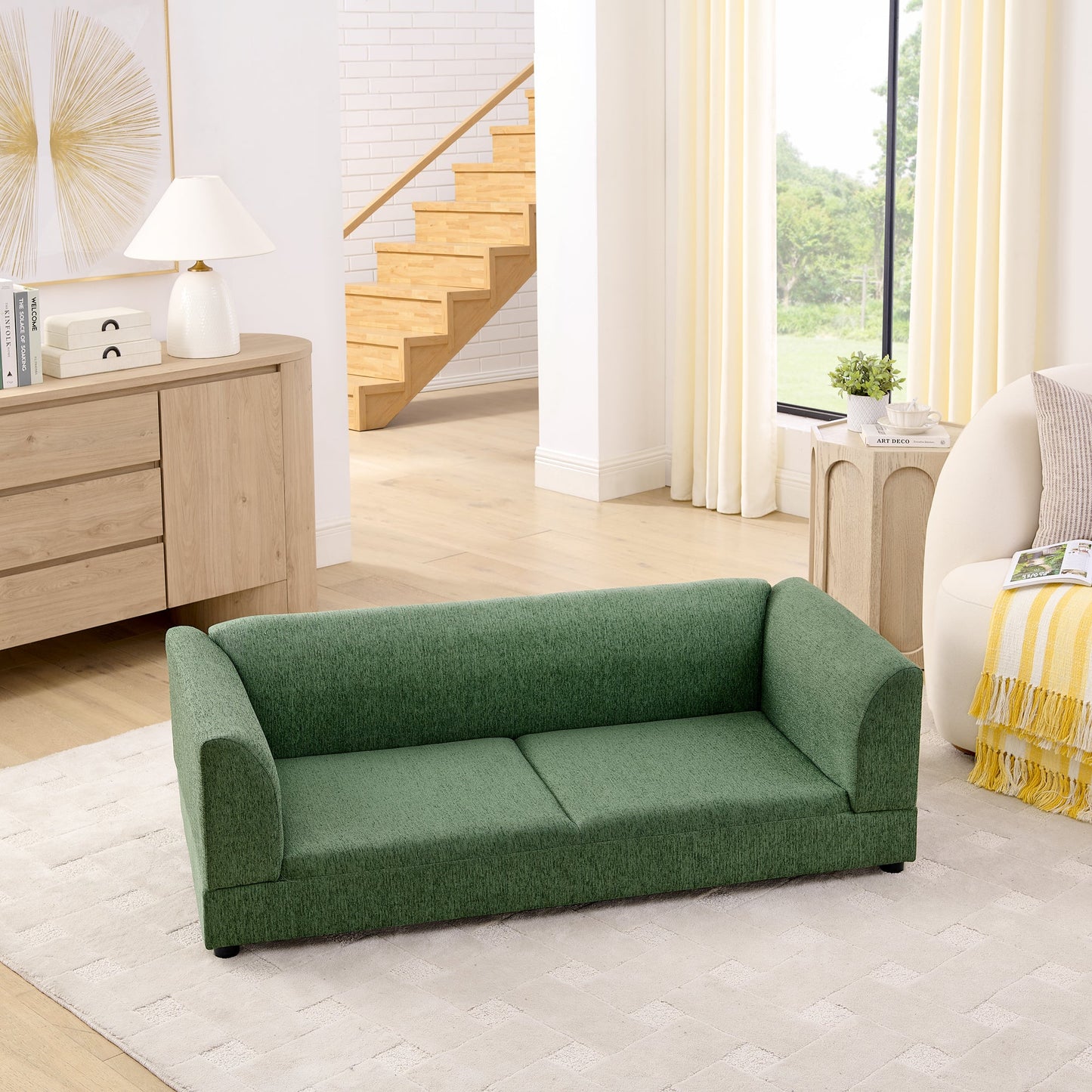 Comfortable Oversized Pet Sofa for Medium/Large Dogs in green fabric by HouseOfZazla on Tampa Home & Garden Store