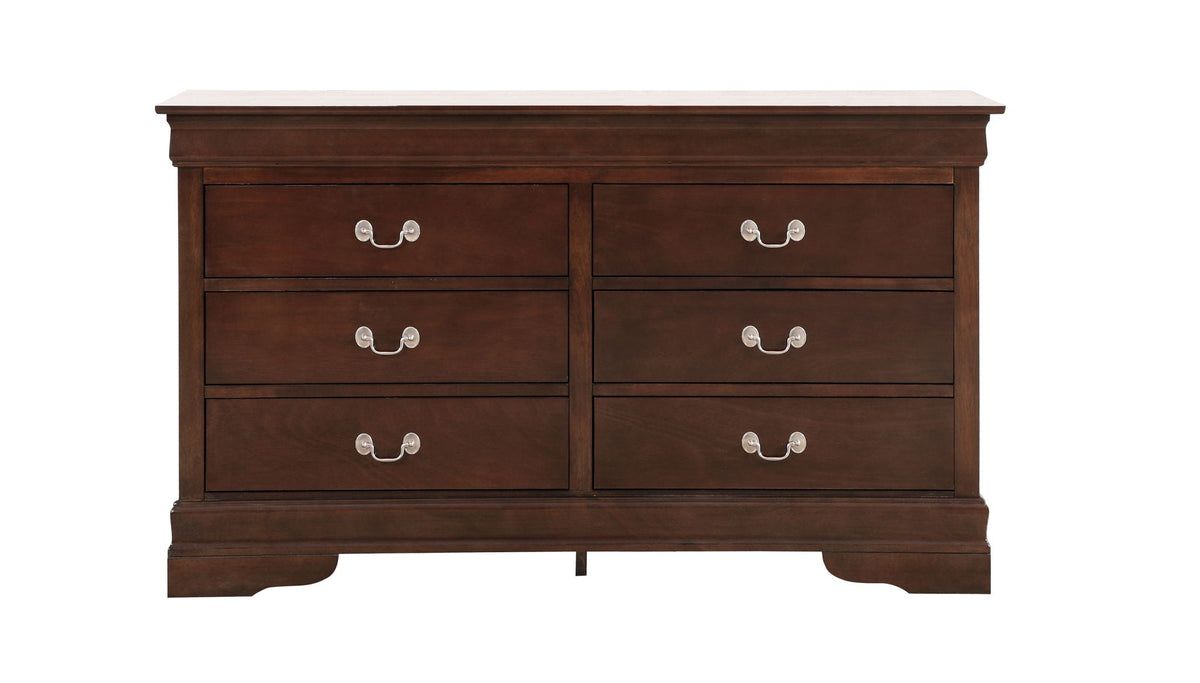 Louis Philippe Bedroom Dresser with English dovetailed drawers in dark brown on Tampa Home & Garden Store