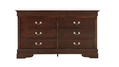 Louis Philippe Bedroom Dresser with English dovetailed drawers in dark brown on Tampa Home & Garden Store