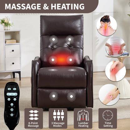 Brown PU single-motor power lift recliner chair with massage and heat by HouseOfZazla on Tampa Home & Garden Store