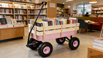 All Terrain Outdoor Wagon and Wood Railing