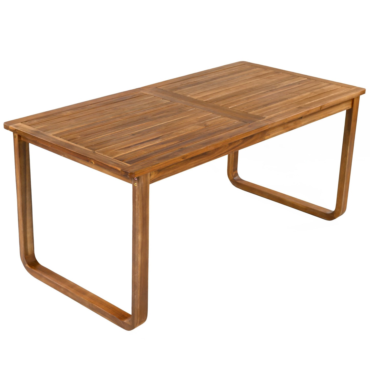 7 pieces patio dining set outdoor dining table and chairs brown slatted wood top HouseOfZazla on Tampa Home & Garden Store