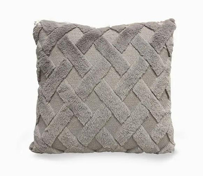 Plush Solid Color Sofa Pillowcase for Living Room
