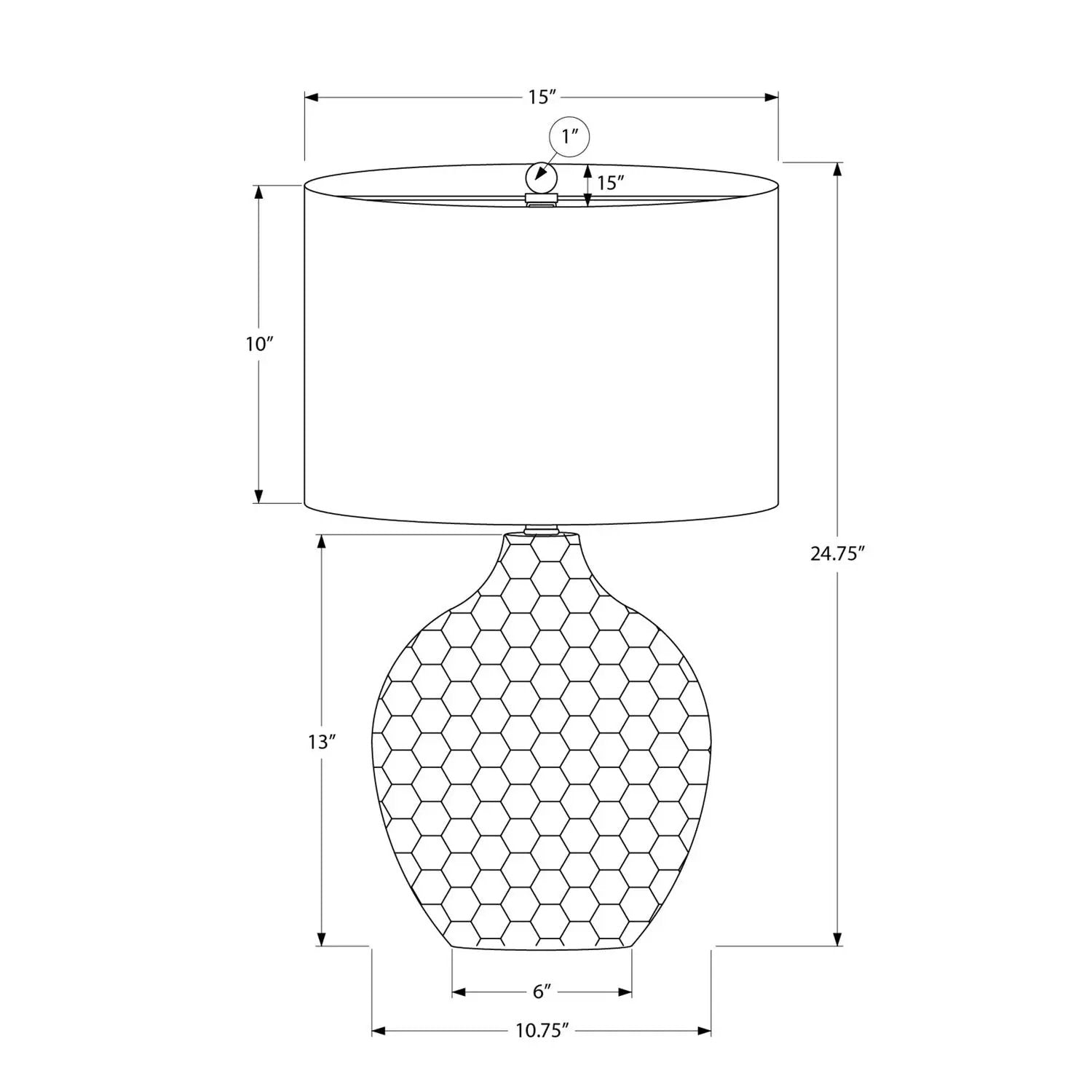 Table lamp resin brown by Unique Piece Furniture; honeycomb base drum shade 24.75 in tall on Tampa Home & Garden Store