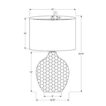 Table lamp resin brown by Unique Piece Furniture; honeycomb base drum shade 24.75 in tall on Tampa Home & Garden Store