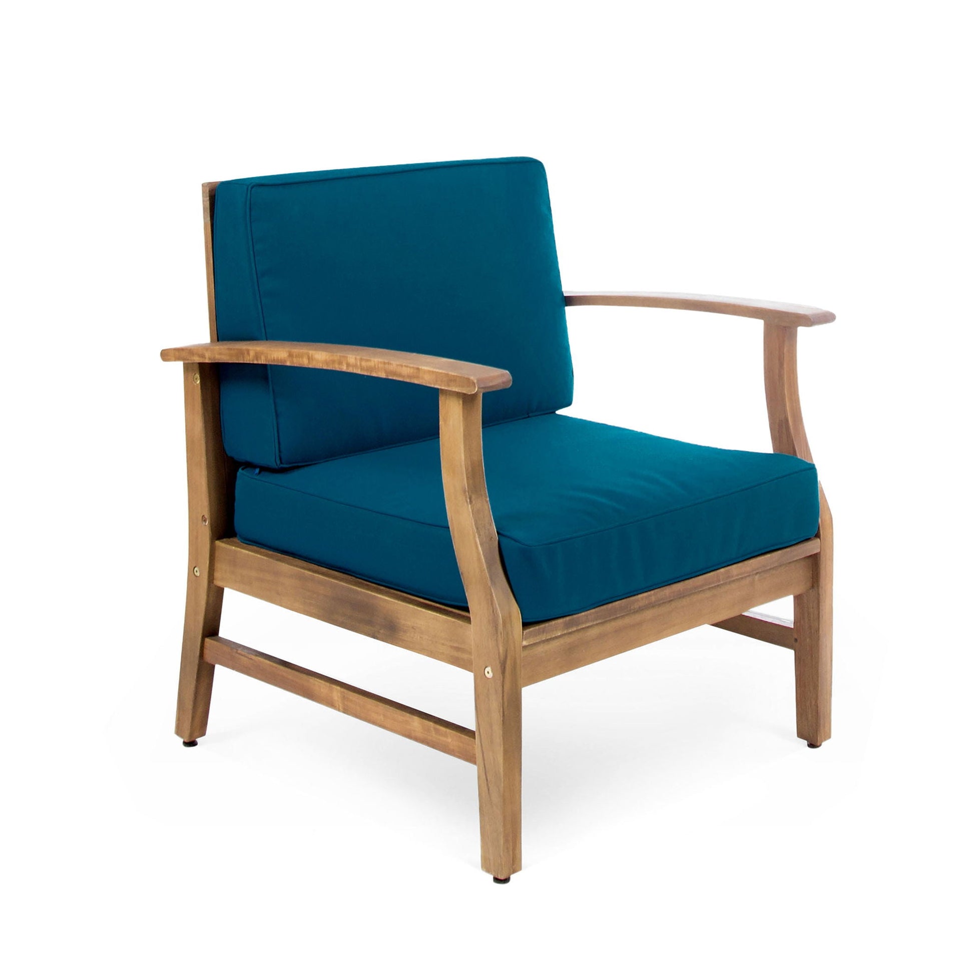 Perla Contemporary Club Chair with Water Resistant Cushion teal blue arm chair HouseOfZazla on Tampa Home & Garden Store