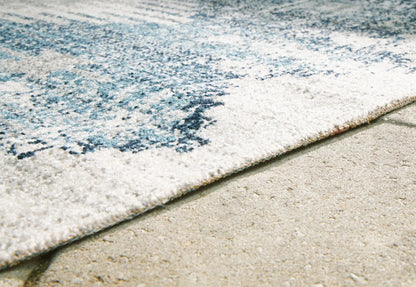 Daddridge Medallion Area Rug Blue Gray Ivory