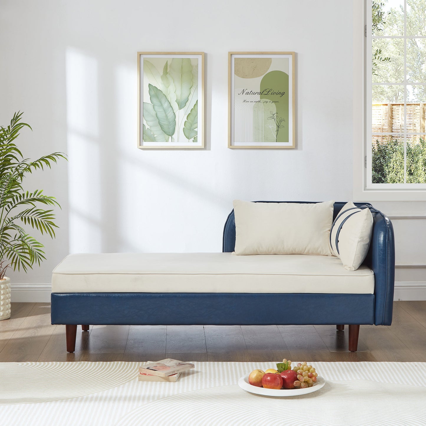 65 Inch Storage Chaise Lounge Sofa and Velvet