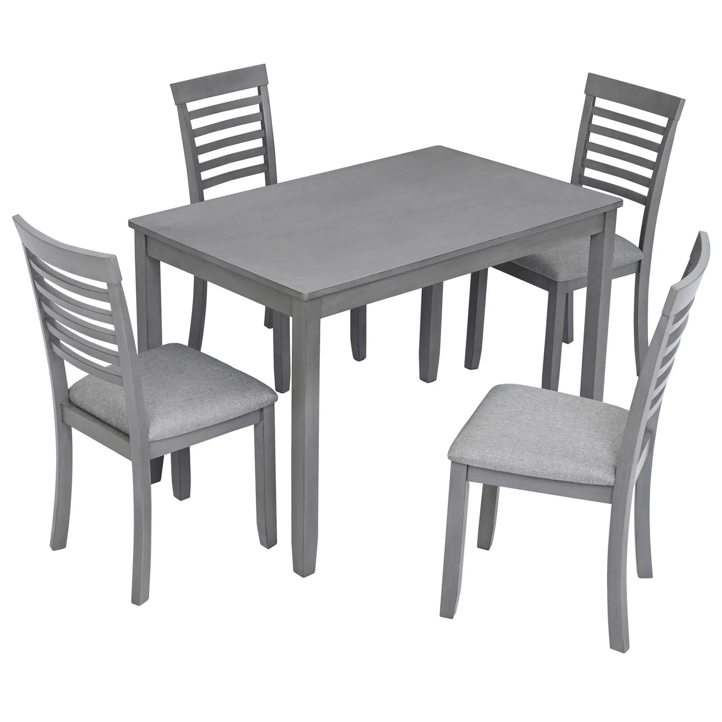 5 Piece Modern Dining Set Table With Chairs