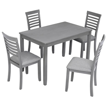 5 Piece Modern Dining Set Table With Chairs