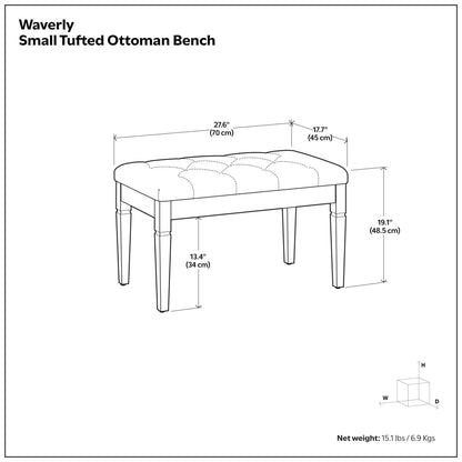 Waverly Upholstered Tufted Ottoman Bench