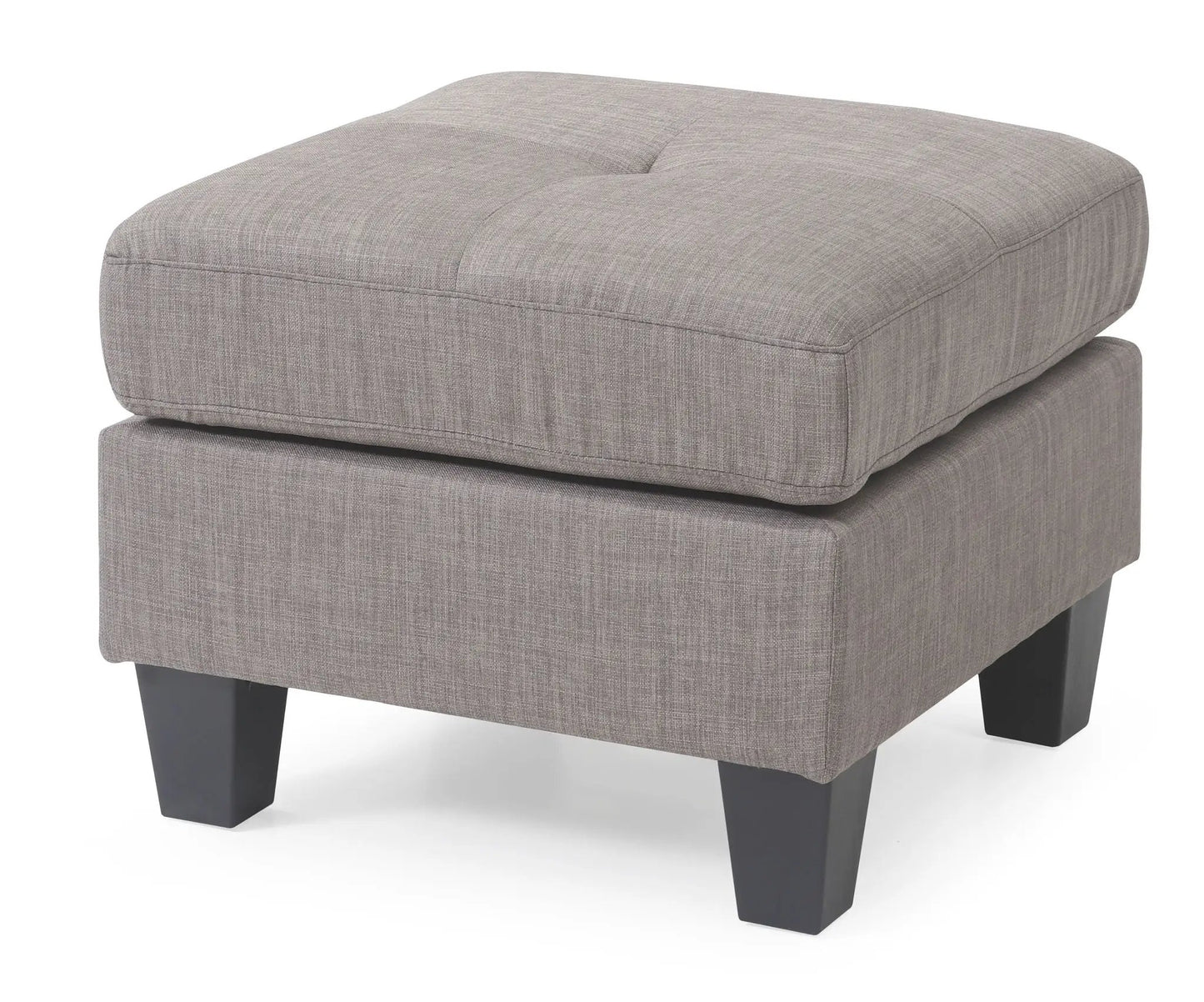 Casual ottoman in gray fabric with tufted top and dark legs Unique Piece Furniture on Tampa Home & Garden Store