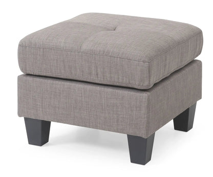 Casual ottoman in gray fabric with tufted top and dark legs Unique Piece Furniture on Tampa Home & Garden Store