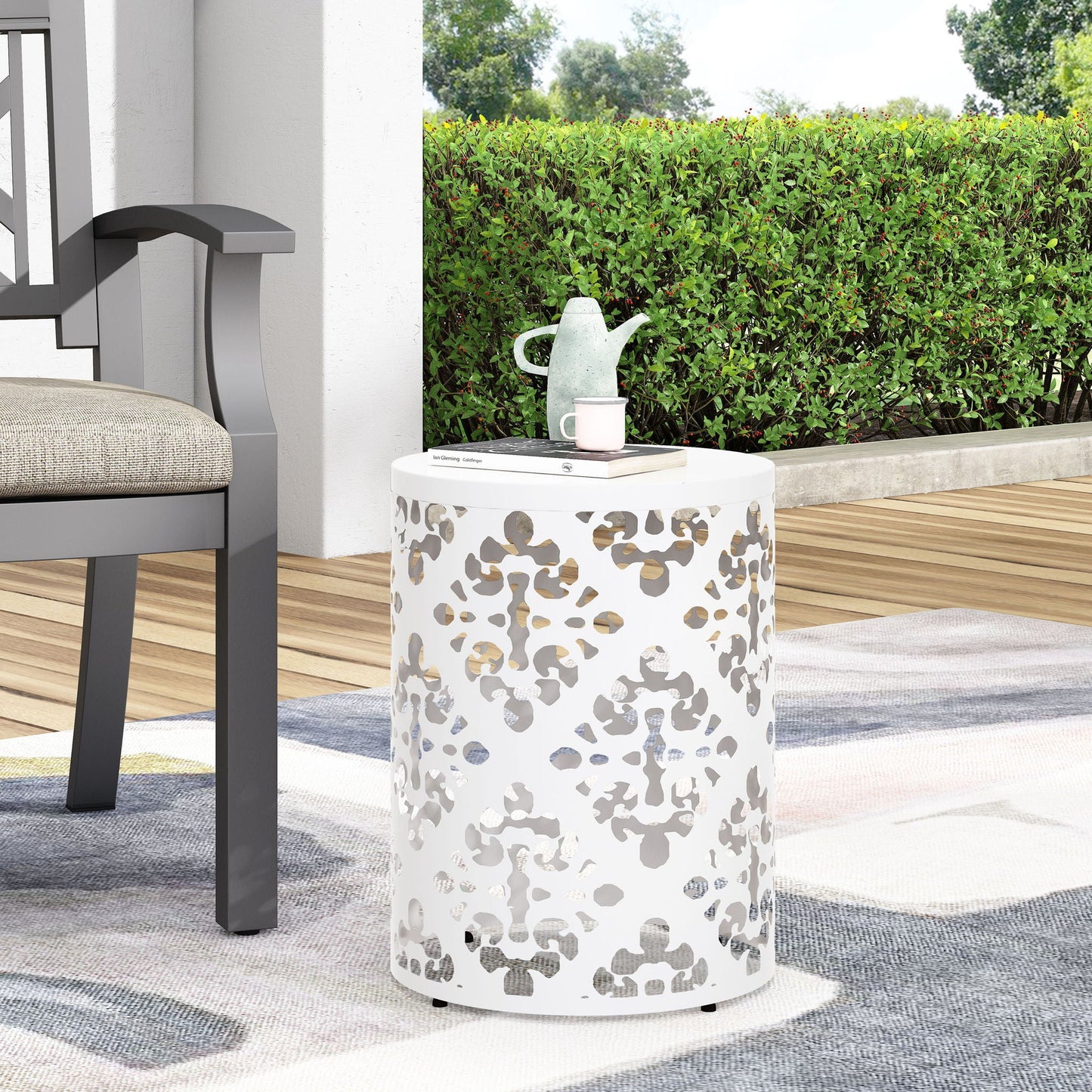 Modern Metal Outdoor End Table For The Patio