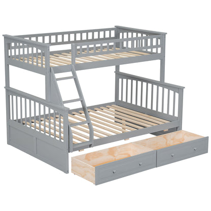 Bunk bed with drawers by HouseOfZazla, gray bunk with underbed storage and ladder on Tampa Home & Garden Store