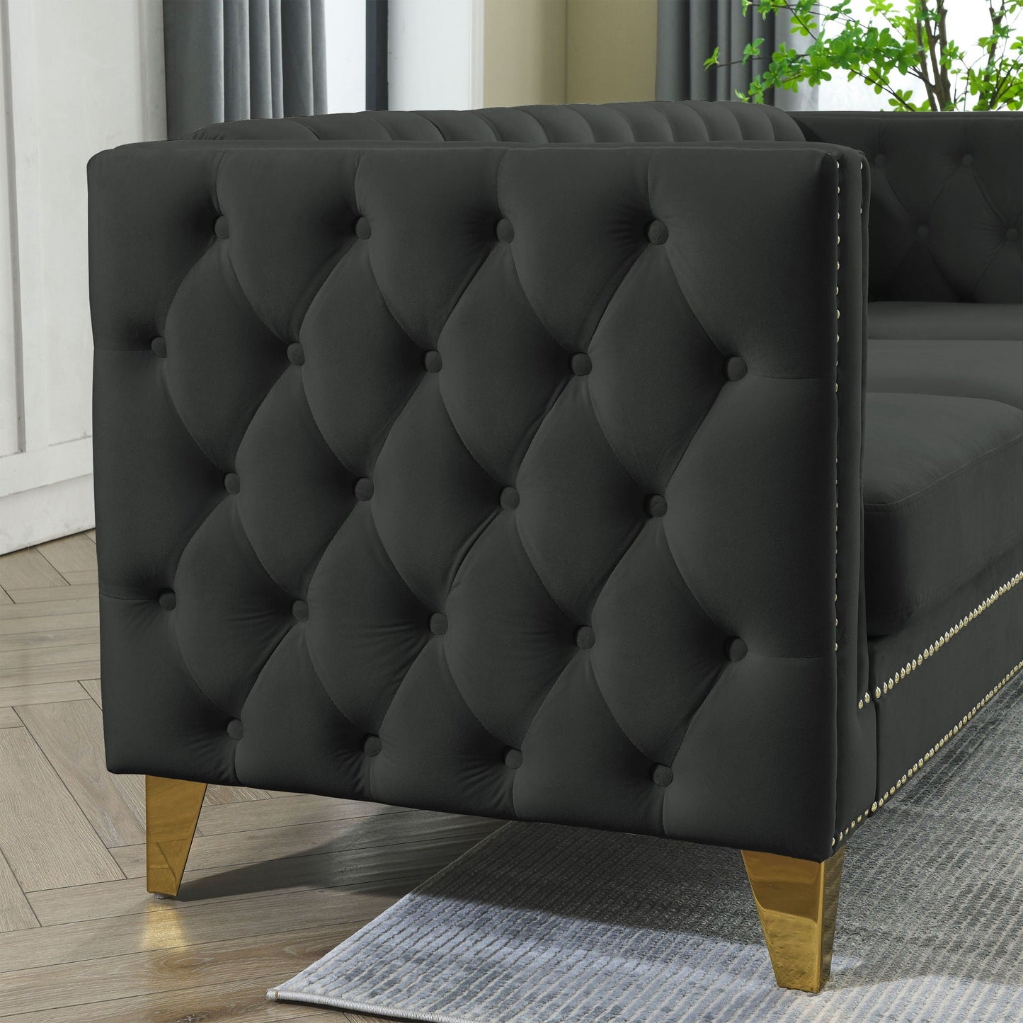 Upholstered Chesterfield Sofa for Living Room