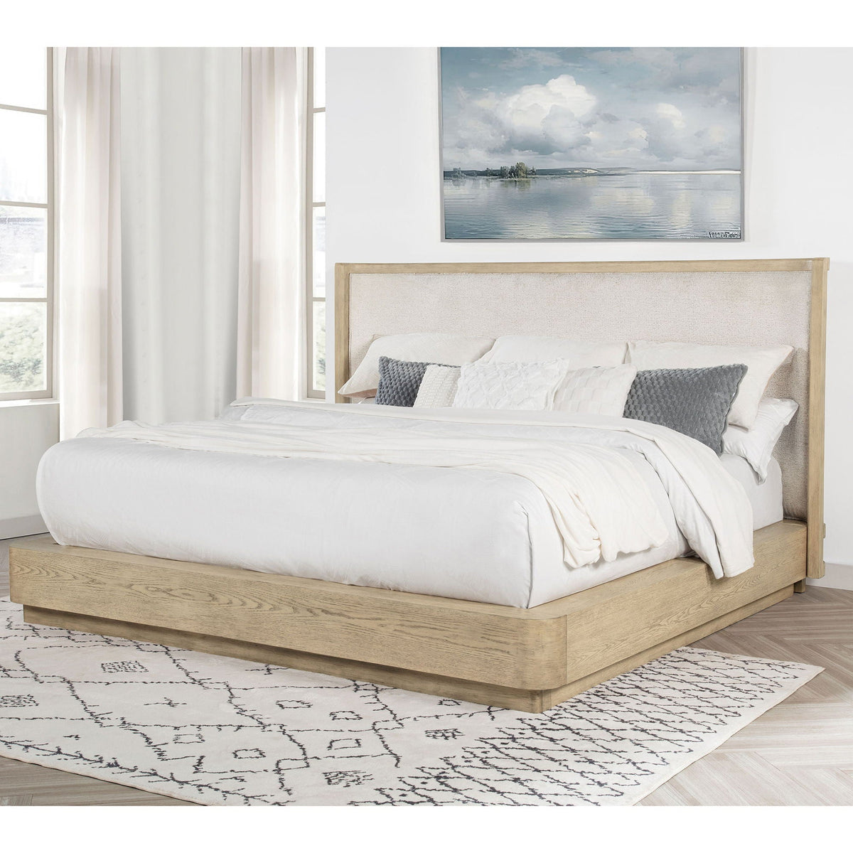 Kimpton Sleek Upholstered Wingback Platform Bed