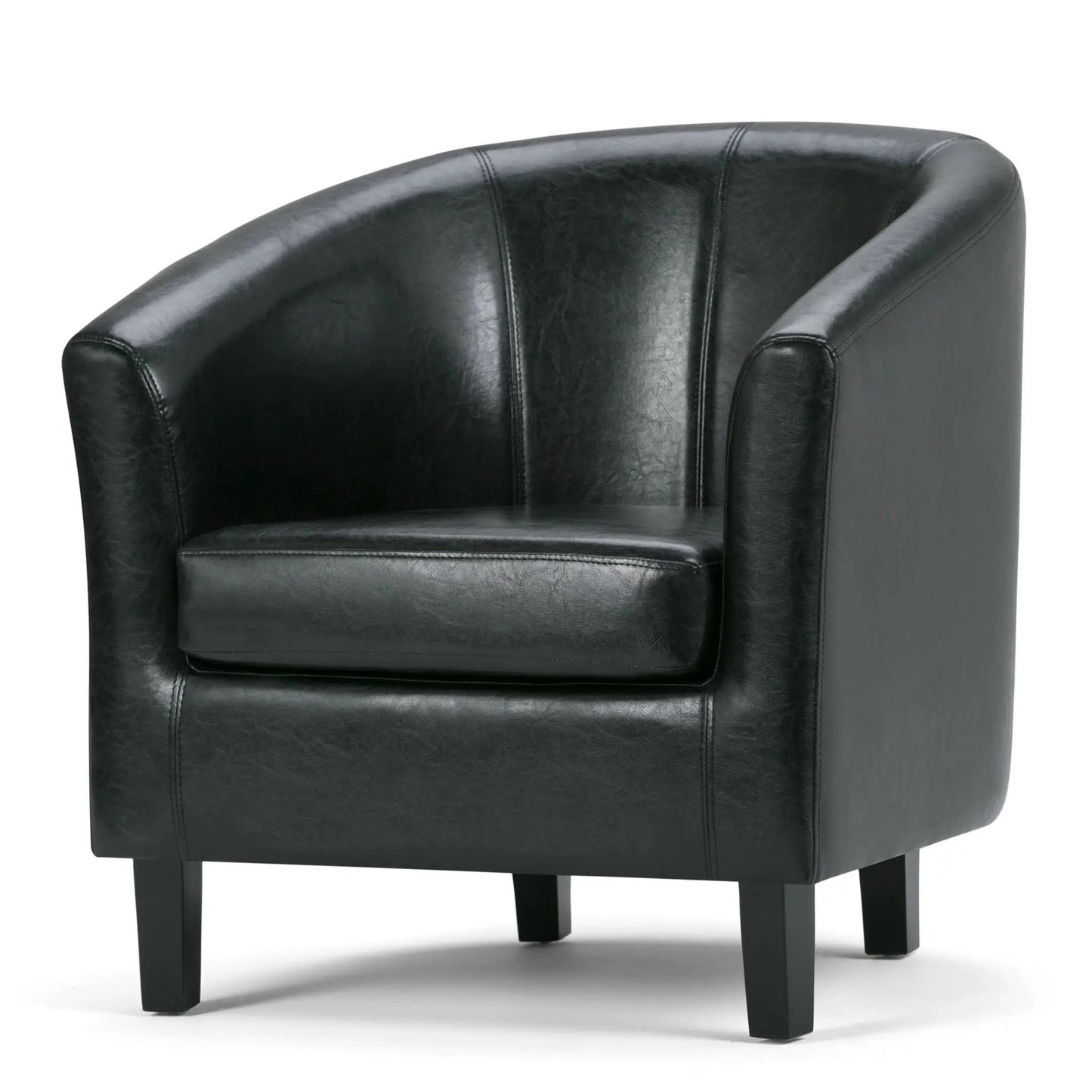 Austin Transitional Tub Chair, black leather arm chair by Unique Piece Furniture on Tampa Home & Garden Store