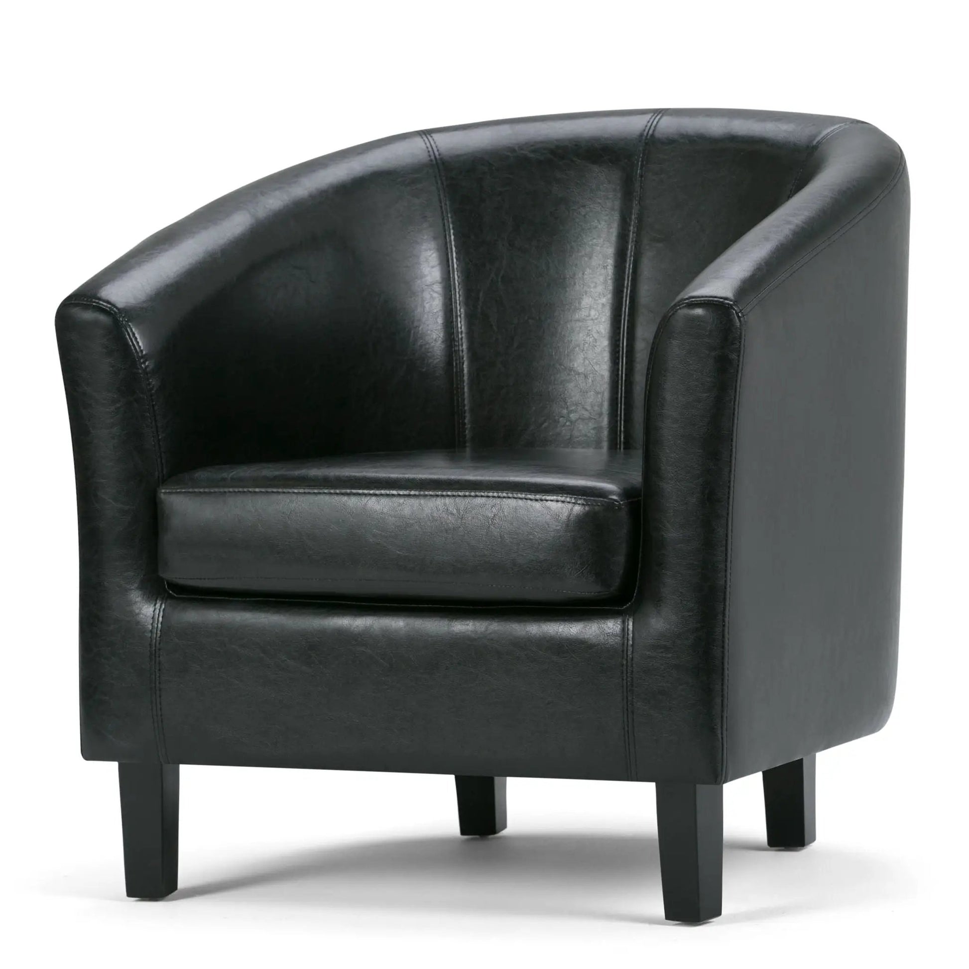 Austin Transitional Tub Chair, black leather arm chair by Unique Piece Furniture on Tampa Home & Garden Store