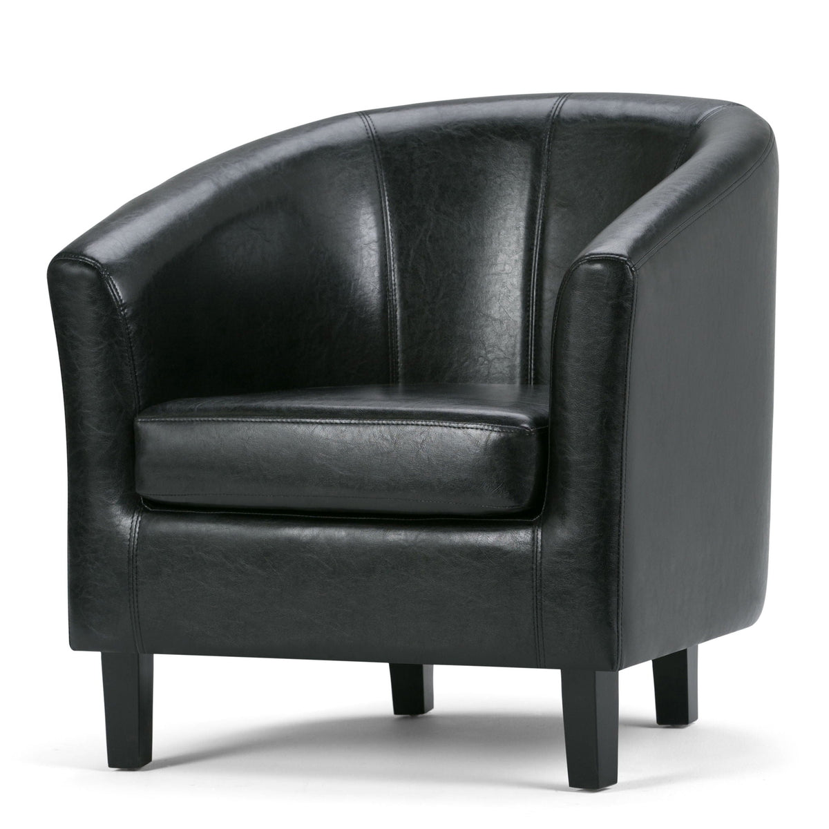 Transitional tub chair black leather with solid legs by HouseOfZazla on Tampa Home & Garden Store