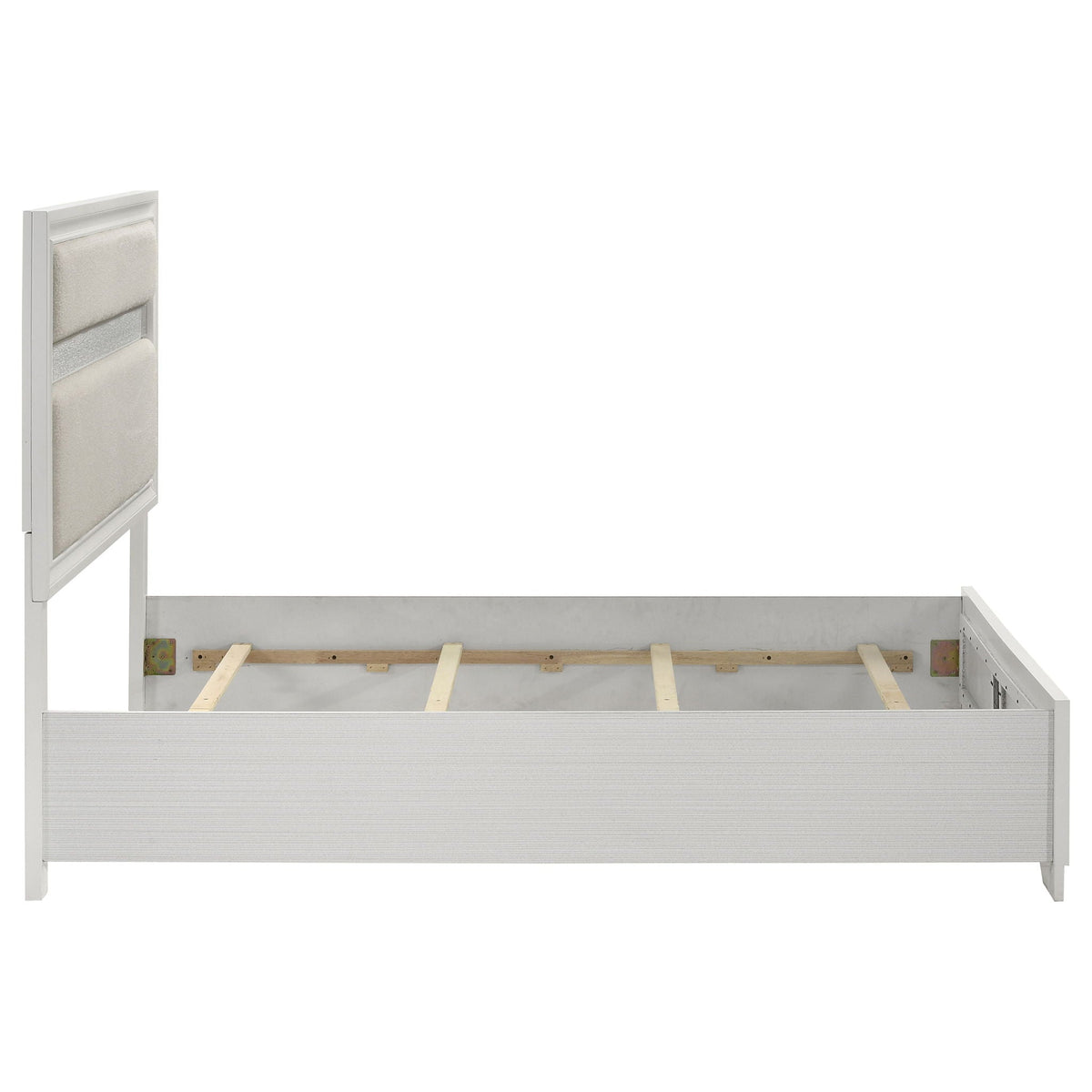 Annie Upholstered Panel Bed and Glitter Stripe