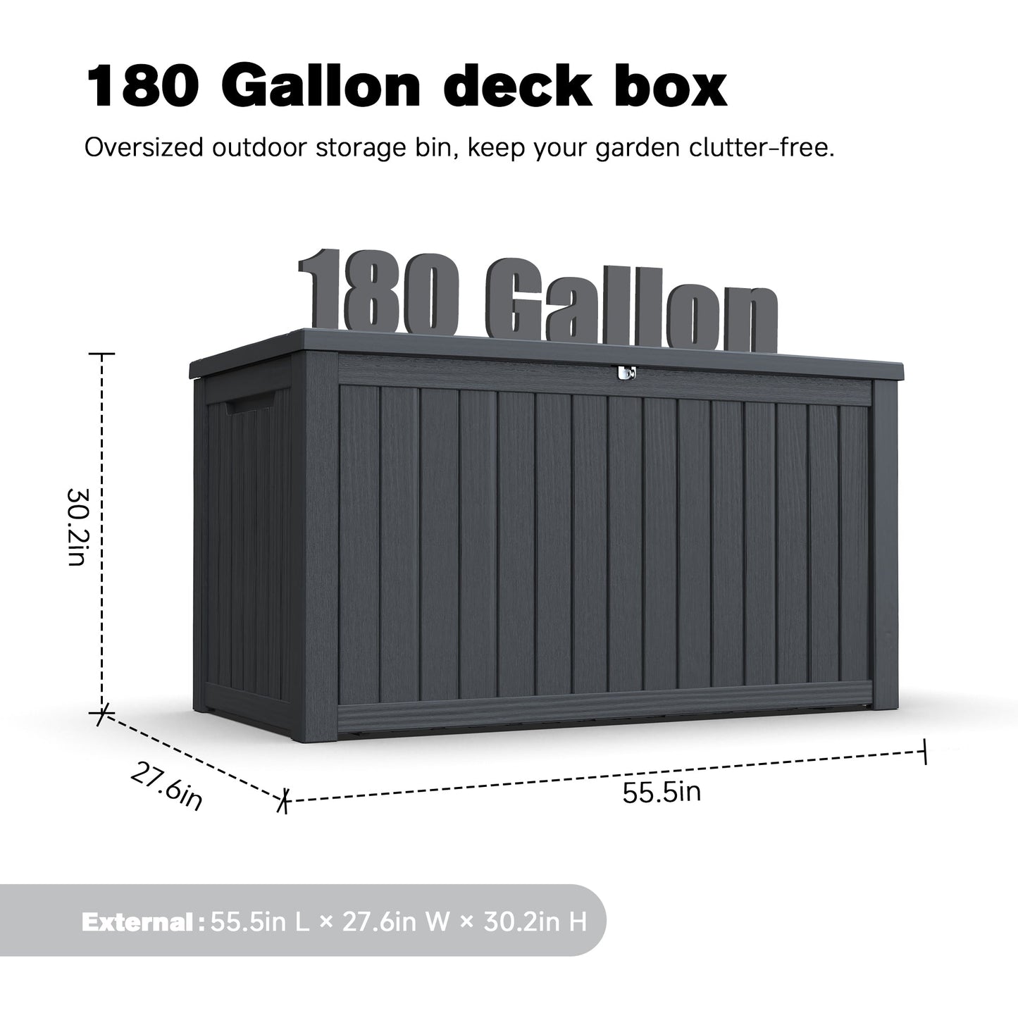 180 Gallon Outdoor Storage Deck Box for a Patio