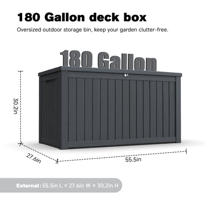 180 Gallon Outdoor Storage Deck Box for a Patio