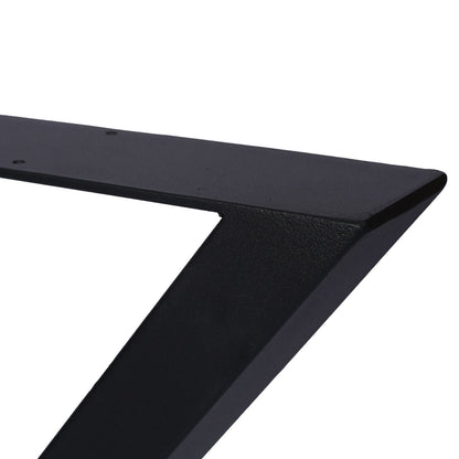 Wide metal table leg with X-frame in black steel, heavy-duty construction on Tampa Home & Garden Store