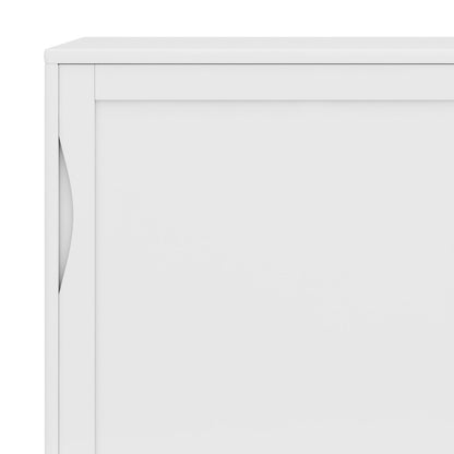 Harper white storage cabinet with curved recessed handle on Tampa Home & Garden Store