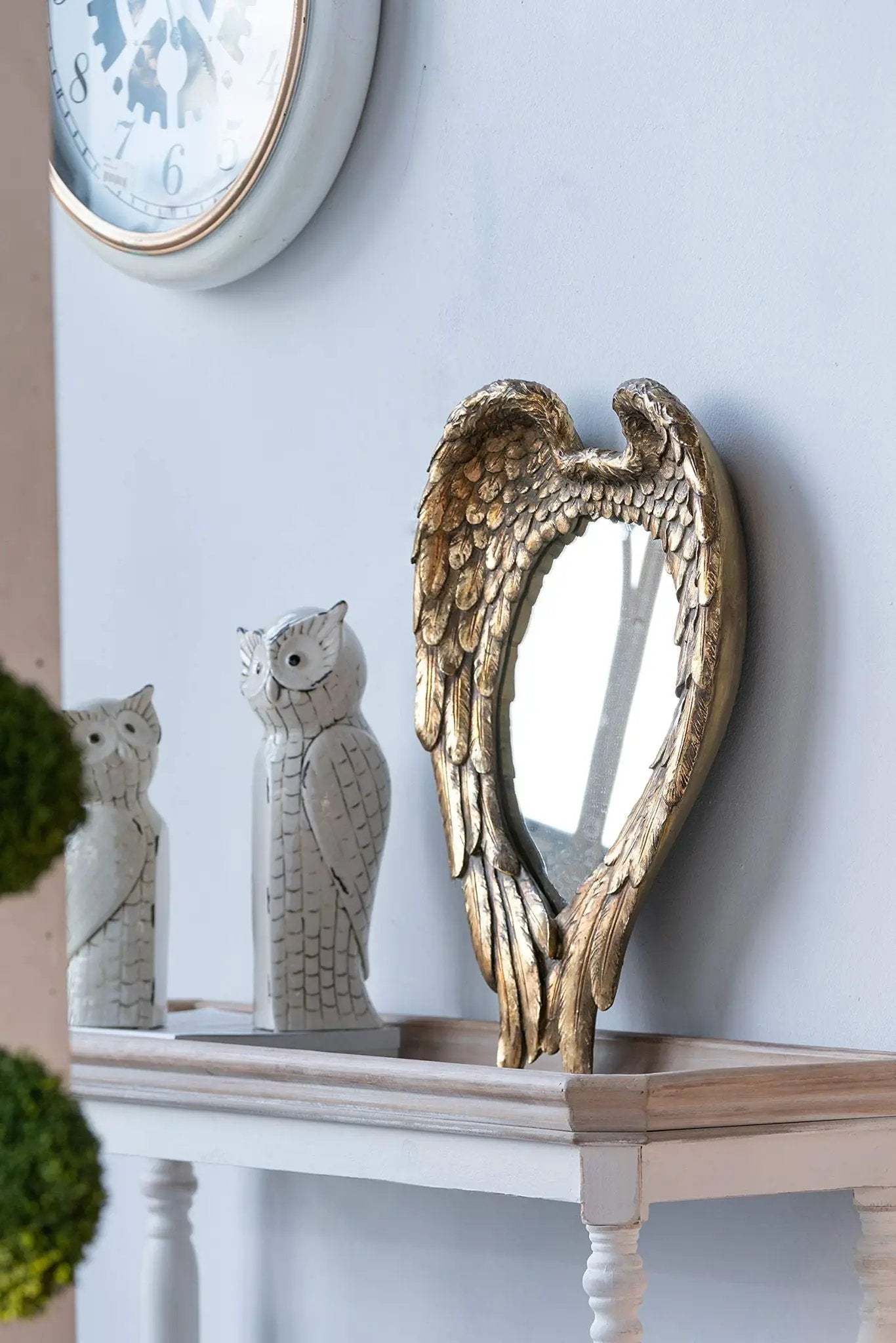 Wing Accent Wall Mirror for Living Room Gold