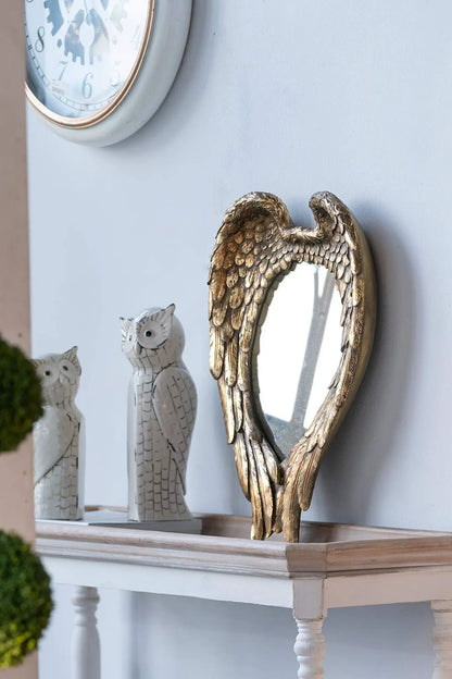 Wing Accent Wall Mirror for Living Room Gold