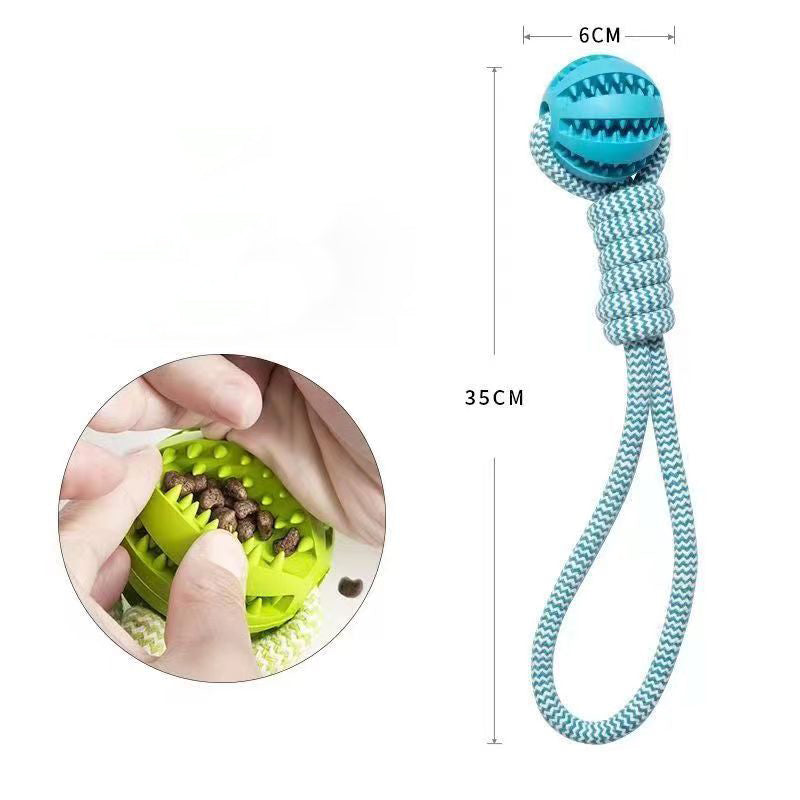 Dog toys 2-pack: blue rope ball and treat ball for small dogs, bite-resistant chew toys on Tampa Home & Garden Store