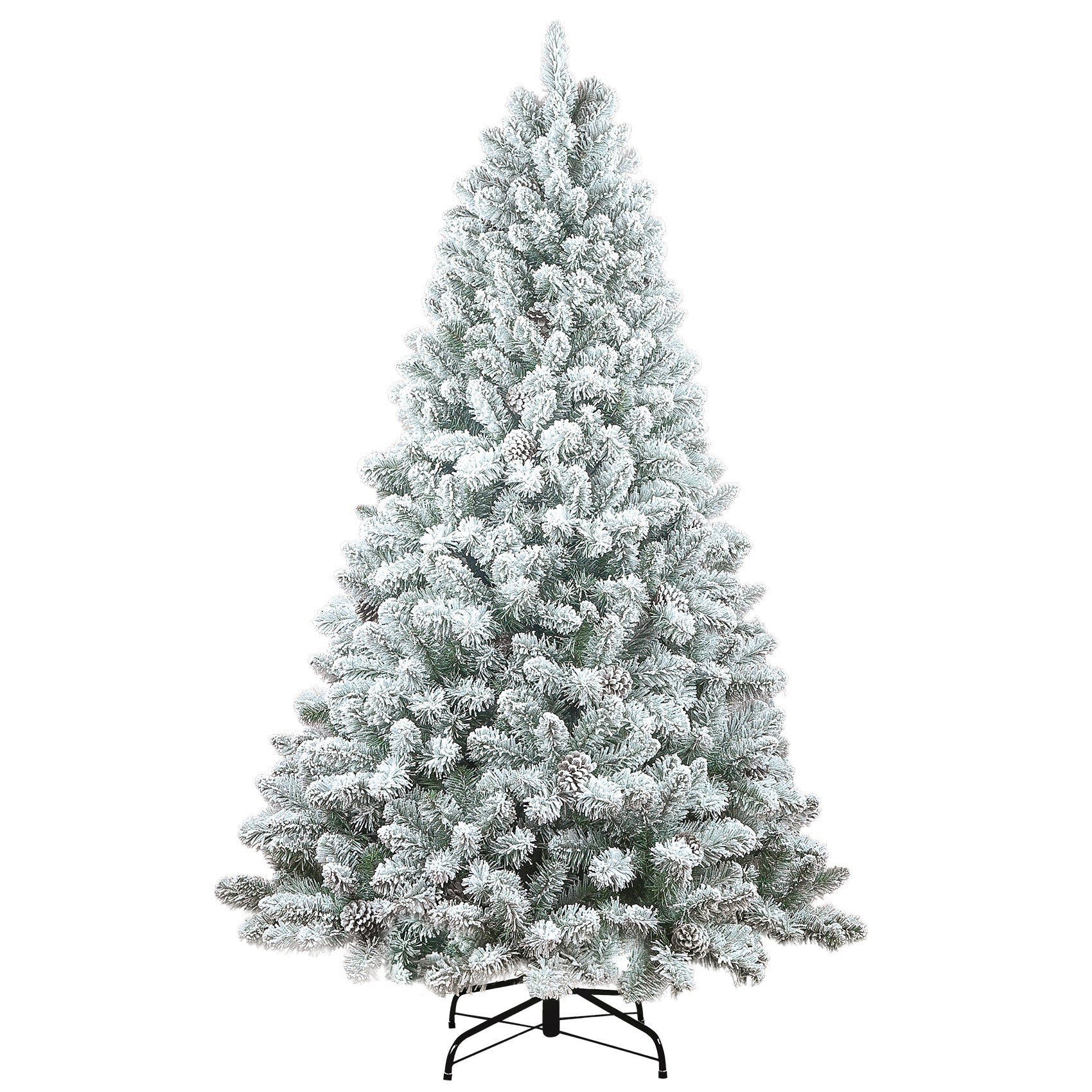 4ft flocked Christmas tree with pine cones and snowy PVC design by HouseOfZazla on Tampa Home & Garden Store