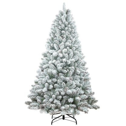 4ft flocked Christmas tree with pine cones and snowy PVC design by HouseOfZazla on Tampa Home & Garden Store