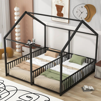 House Platform Beds For Two With Guardrails