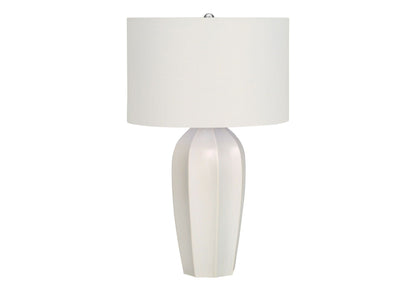 Modern Lighting Table Lamp Cream textured shade with sculpted ivory ceramic base HouseOfZazla on Tampa Home & Garden Store