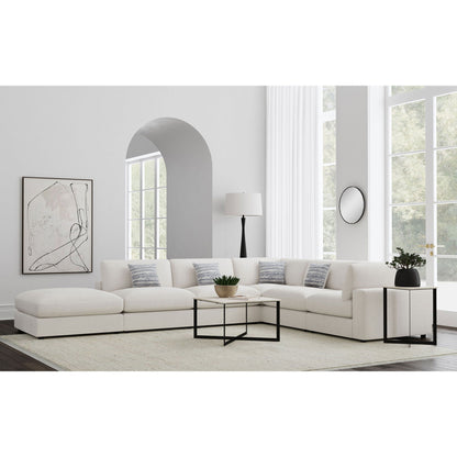 Rhette Upholstered Sectional, 2-piece L-shaped cream fabric living room set by HouseOfZazla on Tampa Home & Garden Store