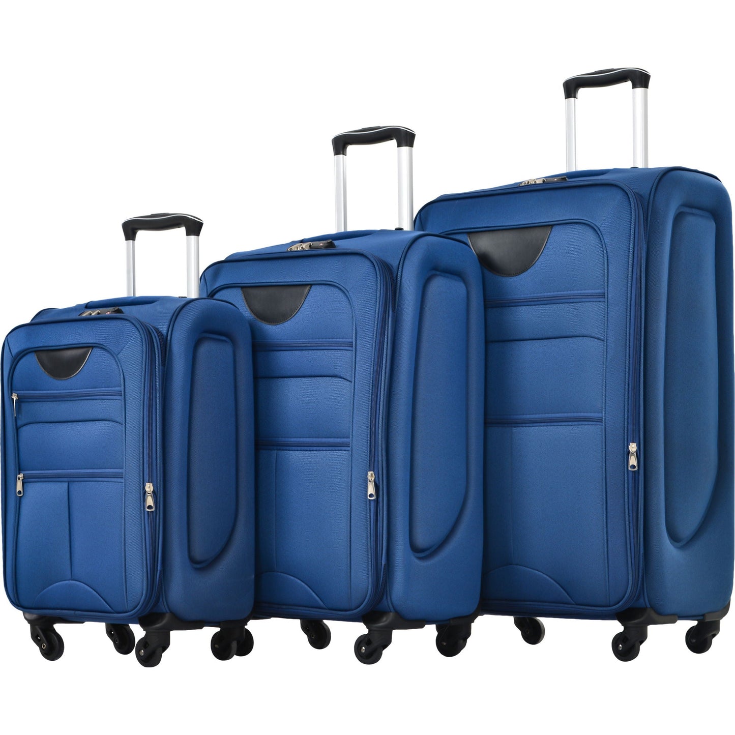 Softside luggage set 3-piece expandable blue uprights with spinner wheels HouseOfZazla on Tampa Home & Garden Store