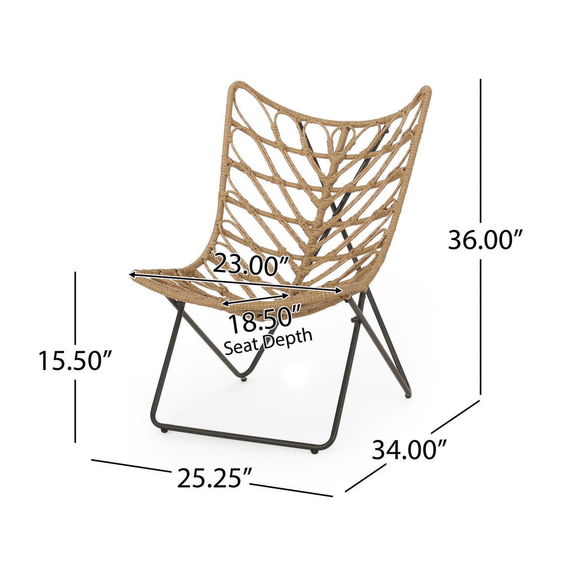 Bryson light brown outdoor chair with geometric cross base by HouseOfZazla on Tampa Home & Garden Store