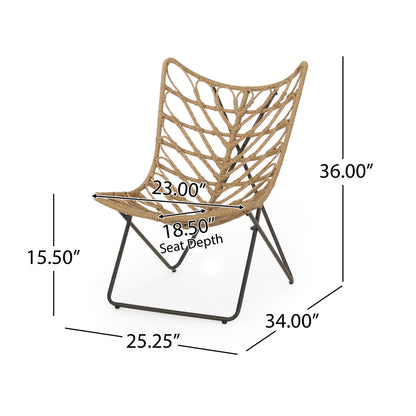Bryson light brown outdoor chair with geometric cross base by HouseOfZazla on Tampa Home & Garden Store