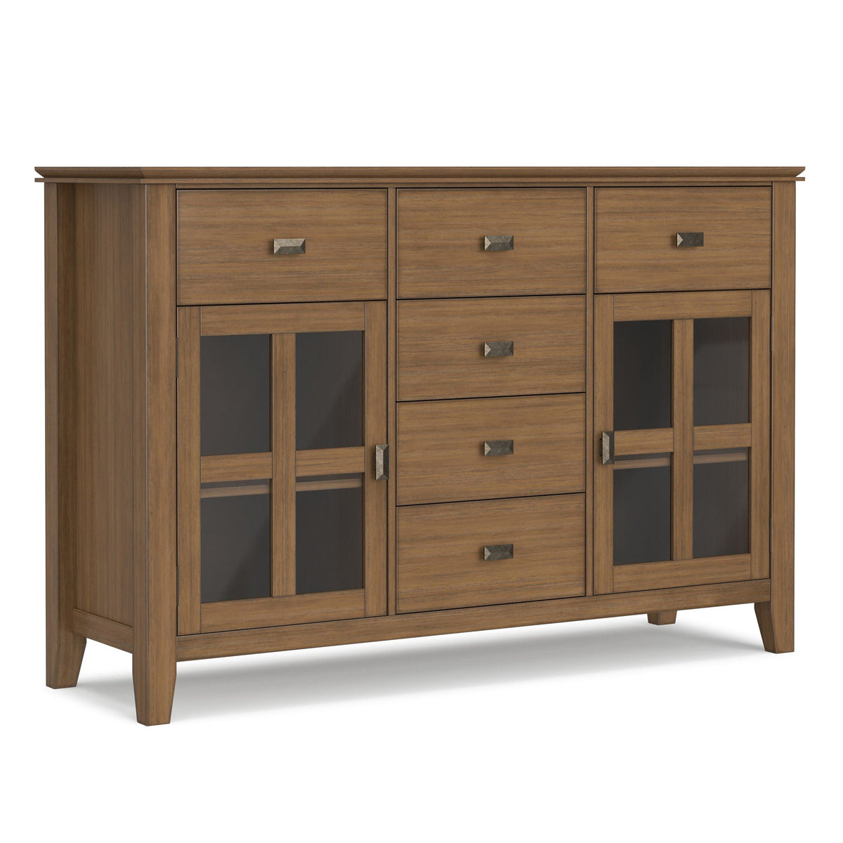 Rustic brown sideboard buffet by HouseOfZazla with tempered glass doors on Tampa Home & Garden Store