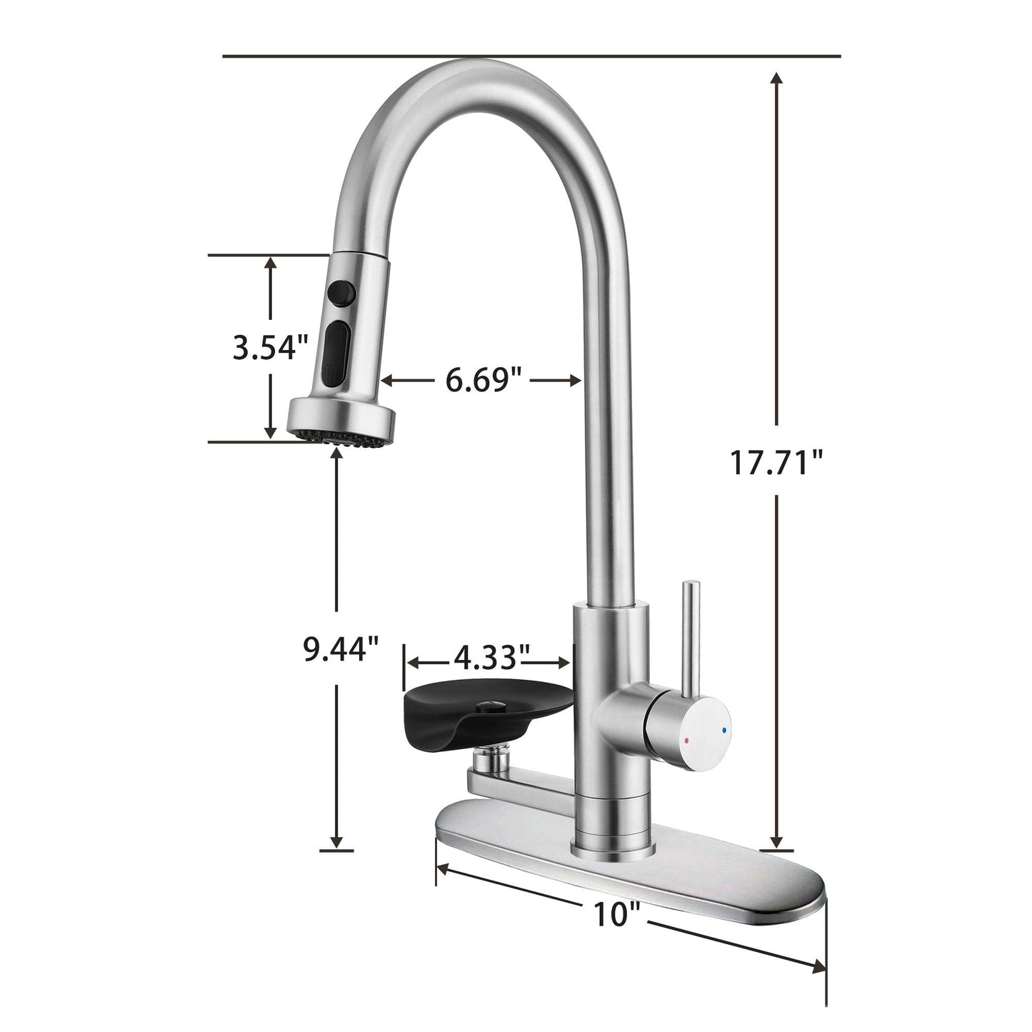 3 In 1 Kitchen Faucet and Press Glass Rinser