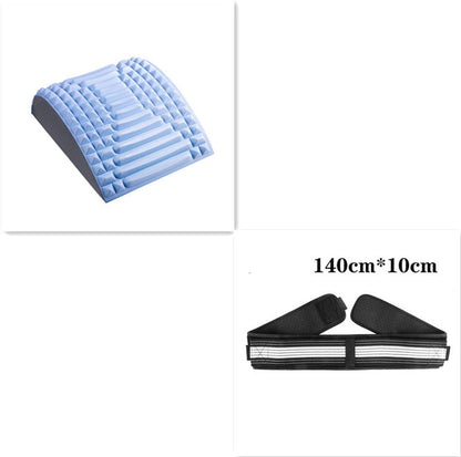 Back Stretcher Pillow blue foam arch for neck and lumbar relief; black 140cm*10cm belt on Tampa Home & Garden Store