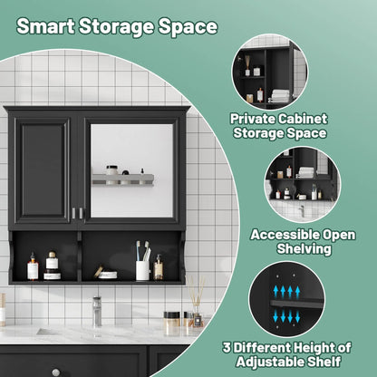 Wall Mounted Mirror Medicine Cabinet with Doors