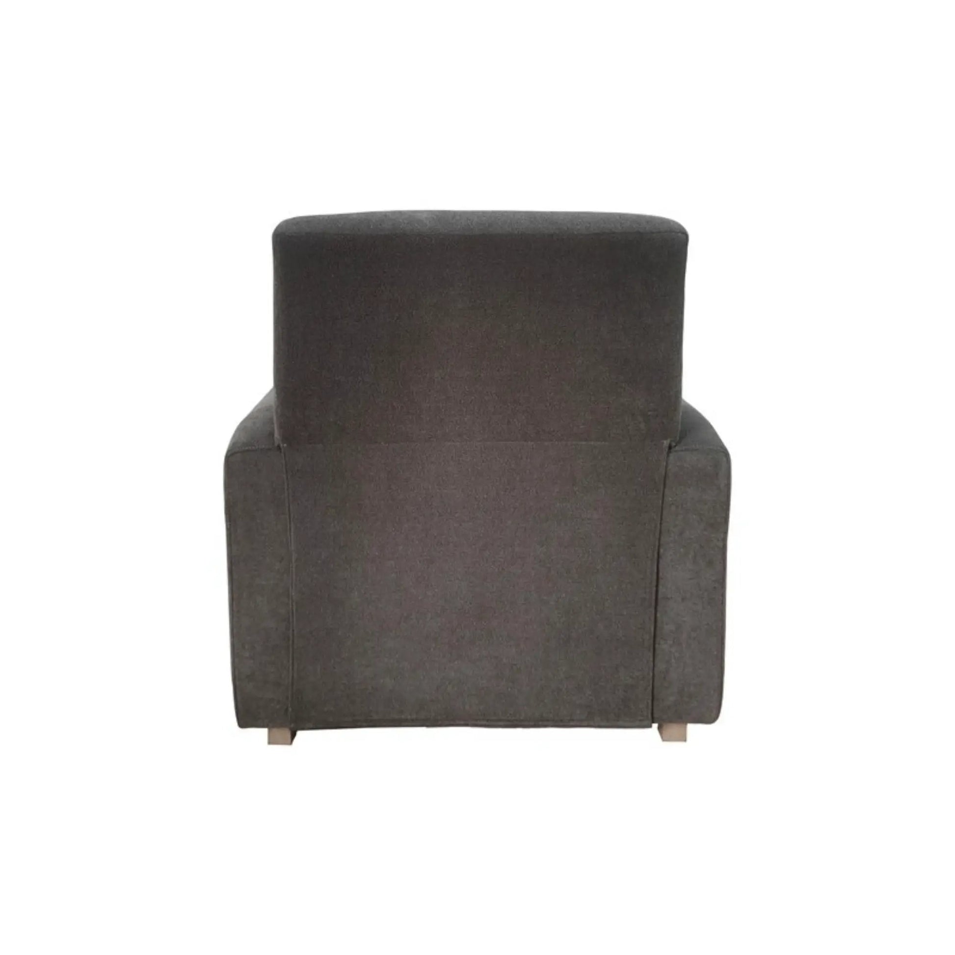 Recliner chair in gray fabric by Unique Piece Furniture with high back and wooden feet on Tampa Home & Garden Store