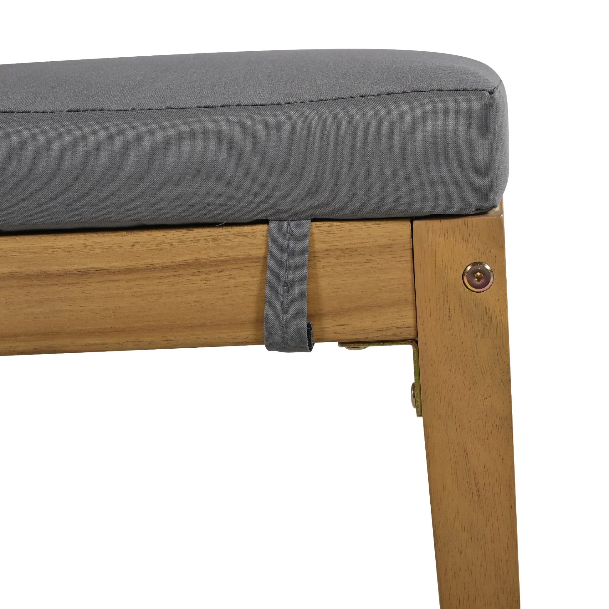 U_Style outdoor acacia wood dining set gray cushion on frame on Tampa Home & Garden Store